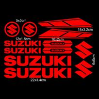 TLIN5 Suzuki motociklo dekoratyvinė lipdukas Angliškos raidės Logotipas Atsparus vandeniui Atspindintis lipdukas Bakas Logotipas Rinkinys Šalmas Emblema Vinilo rinkinys red