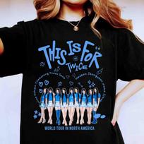 Retro Twice Šis marškinėlis pasaulio turui, Twice narių Kpop marškinėlis, Twice pasaulio turo marškinėlis, Twice TEN Istorija tęsiasi marškinėlis, Dovana Once M balta