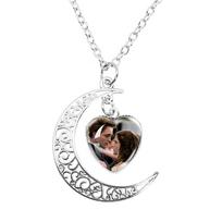 Naujas Saulėtekio filmo Mėnulio karoliai Vampyras Bella Edwardas Jacobas Renesmee Veikėjas Stiklinis širdies pakabukas Karoliai Vyrams Moterims Papuošalai white