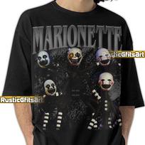 MARIONETTE FNAF SHIRT, Five Nights At Freddy's Custom T-Shirt, FNaF Vintage Bootleg Tees, The Marionette Five Night At FreddysFansGift 3XL gray