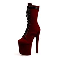 20CM Stiletto Zomšiniai Seksualūs Apvalianosiai Šokių prie stulpo Batai - Platforminiai Naktinio klubo Modelio Aukštakulniai Dideliems Dydžiams 45 bordinė