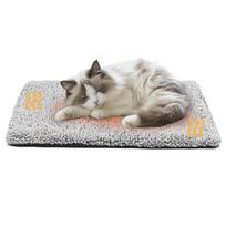 Pet Self-Heating Blanket Pad Natural Body Heat Reflective Mat Washable detachable pet thermal pad Pet Winter Warm Travel Cushion M-70x50cm pilka spalva
