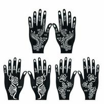 Henna Tattoo Stencils: Hand-Painted Templates & Stickers for Colorful Body Art 10.5 x 18 cm black