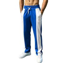 Men's Sweatpants Trousers Straight Leg Sweatpants Drawstring Pocket Color Block Comfort Sports Outdoor Fashion Pants M mėlyna