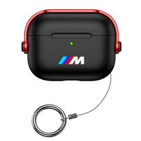 For BMW M Power M3 M4 M5 M6 M7 M8 360° Adjustable Wireless Bluetooth Earphone Case Air pods 1/2/3/4 Pro2 Soft Cover Key Case Airpods pro3 black