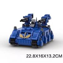 MOC Tank Hammer Game 40 Battle Military Baneblade Immolator Rhino APC Armored Vehicles Sets Building Blocks Toys Gifts blue