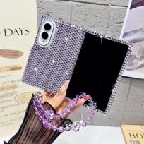 Prabangus pilno blizgučio deimantų grandinėlės telefono dėklas, skirtas Samsung Galaxy Fold8 Fold 8, platus, atsparus smūgiams, plonas, odos pojūčio dėklas Galaxy Z Fold 8