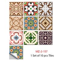10x10/15x15/20x20/30x30cm PVC gėlių plytelių plytelės Lipdukai vandeniui atsparūs sienų lipdukai Vonios kambario lipdukai Virtuvės apdaila 10 x 10 cm 10 PCS beige