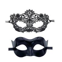 2 vnt. Poros maskarado kaukių rinkinys vyrams ir moterims Nėriniuota Venecijos vakarėlio kaukė Vakarėliui Išleistuvėms Kostiumo aksesuaras Mardi Gras Helovinui Q gray