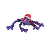 Yousheng Christmas Hat Frog Refrigerator Magnet 3D Printed Movable Joints Frog Fidget Toy Articulated Animal Model Figurine Fridge Magnetic Frog 12cm F blue
