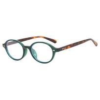 Computer Glasses Frame Women Men Retro Oval Eyewear Driving Business Female Male Fashionable High-end Personalized Glasses žalia