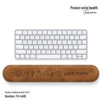 Retro Cute Puppy Mouse Pad with Wrist Rest and Keyboard Shortcuts