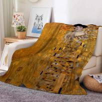 The Kiss G-Gustav K-Klimt Blanket Warm And Soft Suitable For Bedroom Living Room Sofa Bed Office Travel Camping 80x60in