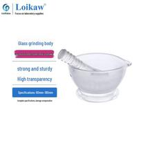 Laboratorinis stiklinis grūstuvas ir piestukas 90mm white