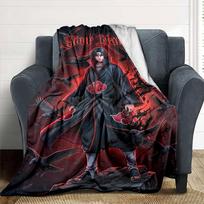 Naruto Character Personalized Text Blanket Throw Customizable Blanket Ultra-Soft Perfect for Picnics Bed Seaside Living Room Four Seasons Universal 80cmx120cm black