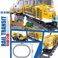Geležinkelio tranzito serijos greitųjų traukinių garo traukinių statybinių blokų žaislinis mažų dalelių modelis yellow