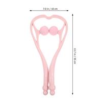 Light Green Neck and Shoulder Massager Handheld Ergonomic Massage Roller for Neck Leg Knee Pain Relief Self-Massage Therapy Tool rožinė