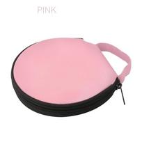 Portable Cd Dvd Storage Case 20 Capacity Dual Use Oxford Cloth Round Holder With Zipper For Home Car rožinė