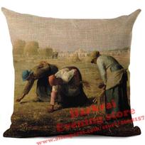 Mona Lisa Smile Art Cushion Cover Renaissance Oil Painting Style Decor Living Room Sofa Throw Pillows Home Decoration Pillowcase 45cmx45cm(18x18Inch) beige