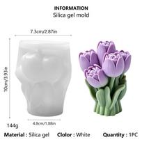 3D Tulip Candle Mold for DIY Aromatherapy Resin Casting white