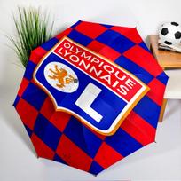 Olympique Football Crest Automatic Folding Umbrella - 8-Rib Travel Umbrella with Auto Open/Close & Portable, Gift for Christmas, Birthdays