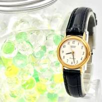 SEIKO Exceline Watch Gold 363228 New Strap [New Battery] Ladies' 7321-0070 beige