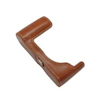 PU Leather Camera Case Base Olympus OM-D E-P7 Mirrorless With Battery Access No Removal Needed Olympus EP7 Leather Case Base - Brown brown