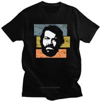 Terence Hill Marškinėliai Vasariniai TV Harajuku Gražūs Unisex Rerro Bud Spencer Marškinėliai Trumpomis Rankovėmis Apvaliu Kaklu Medvilniniai Marškinėliai L gray