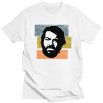 Terence Hill Marškinėliai Vasariniai TV Harajuku Gražūs Unisex Rerro Bud Spencer Marškinėliai Trumpomis Rankovėmis Apvaliu Kaklu Medvilniniai Marškinėliai S black