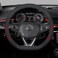 Opel OPCline ASTRA CORSA IGNIA MOKKA VECTRA GTC Tigra Carbon fiber Suede Leather Car Steering Wheel Cover Auto Accessories D Leather Red