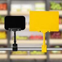 Erasable PVC Fruit Display and Promotional Price Tag Clip A6 Black Board + Black Thumb Clip