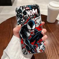 Marvel Venom komiksų permatomas telefono dėklas, skirtas iPhone 17 Pro Max 17E 11 12 13 14 15 16 Pro Max Plus 17 Air 16E 7 XS, minkštas dangtelis iPhone17