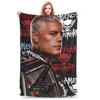 Cody Rhodes Imtynių Super Šilta Antklodė Vaikams Pliušinė Mėtoma Antklodė Patogi Sofos Kėdės Flanelinė Lovatiesė Sofos Lovo Dangalas 100x150cm brown