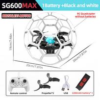 Originalus SG600 MAX 2.4G RC lenktyninis futbolo dronas 3D pilna apsauga slėgio aukštis bešepetėlis nuotolinio valdymo keturcopteris vaikui suaugusiam Brushless+1 battery balta