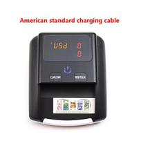 Portable Mini Money Counter Rechargeable Counterfeit Bill Detector LED Display Automatic Money Detection for US Dollar and Euro gray