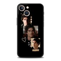 The Vampire Diaries Damon Phone Case For iPhone 16 15 14 11 Pro Max 12 13 7 8 Plus X XR XS SE 2020 Soft Black Cover iPhone 11 black