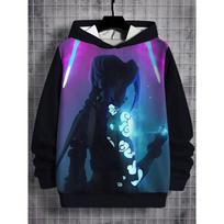 Anime Žaidimas Arcane Jinx 3D Spausdinimo Gobtuvai Vyrams Moterims Madingas Gobtuvas Džemperis Moterims Sportiniai Drabužiai Unisex Sportinis Kostiumas Megztiniai Drabužiai Lol 6XL gray