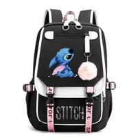 Stitch Animacinis Kuprinė Berniukams Mergaitėms Su USB Įkrovimo Prievadu juoda