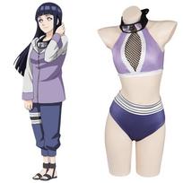Naruto maudymosi kostiumo Cosplay kostiumas, įkvėptas Hyuga Hinata, su violetiniu poliesterio audiniu XXL gray