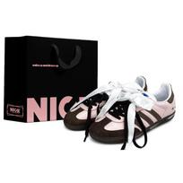 Adidas Samba OG Abrasion Resistant Lightweight Wear resistant And Lightweight Low top Skateboard Shoes Women's B75806(Team1324-LD) 38⅔ gray