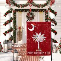 South Carolina Christmas ag Sabal Palmetto With Light Garden ag - House ag ZZJ WWL EEL 12x18inch gray