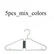 5pcs Foldable Clothes Hangers, Space-Saving Wardrobe Organizer with Pants Hanger, Non-Slip Design, Suitable for Home Closet black