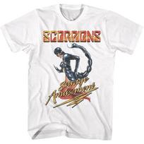 Scorpions Savage Amusement Albumas Dvišonė Vintažinė Marškinėliai Hard Rock Grupė Juodi Medvilniniai Unisex Marškinėliai 4XL white