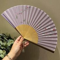 Chinese-style Custom-made Pre-sale Folding Fans Stage Play Props Interior Home Decoration Single-sided Folding Fan Handicrafts gray