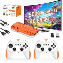 Retro Game Console 128G TV Game Stick With 2 Wireless Controllers For TV PC orange
