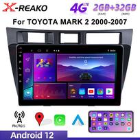 Android 12 For Toyota Mark II JZX110 Verossa 2000-2007 Car Radio Multimedia stereo Video Player Navigation 4G 8Core 2GB+32GB GPS  BT No 2din 2 din 8 core 2GB+32GB black