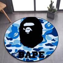 BAPE kamufliažinio rašto apvalus kilimas svetainei miegamajam gražus kilimas balkonui vonios kambariui neslystantis durų kilimėlis fotografija 60cm blue