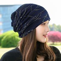 Mėnulio kepurė Medvilninė Kvėpuojanti Lengva Turbanas Kepurė Kepurė nuo oro kondicionieriaus Kepurė Moteriška Pavasario ir Rudens Plona Sekcija Pamušalu Galvos Apvyniojimo Kepurė one size black