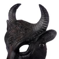 Half Face PU Foam 3D Realistic Animal Buffalo Head Mask black