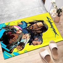 Cyberpunk Polyester Carpet, Soft Indoor Mat for Office Chair, Living Room, Computer Desk - Decorative Home Office Rug Design 40cmx60cm yellow